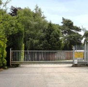 Security gate closes the site to vehicle traffic between 8pm and 6.45am